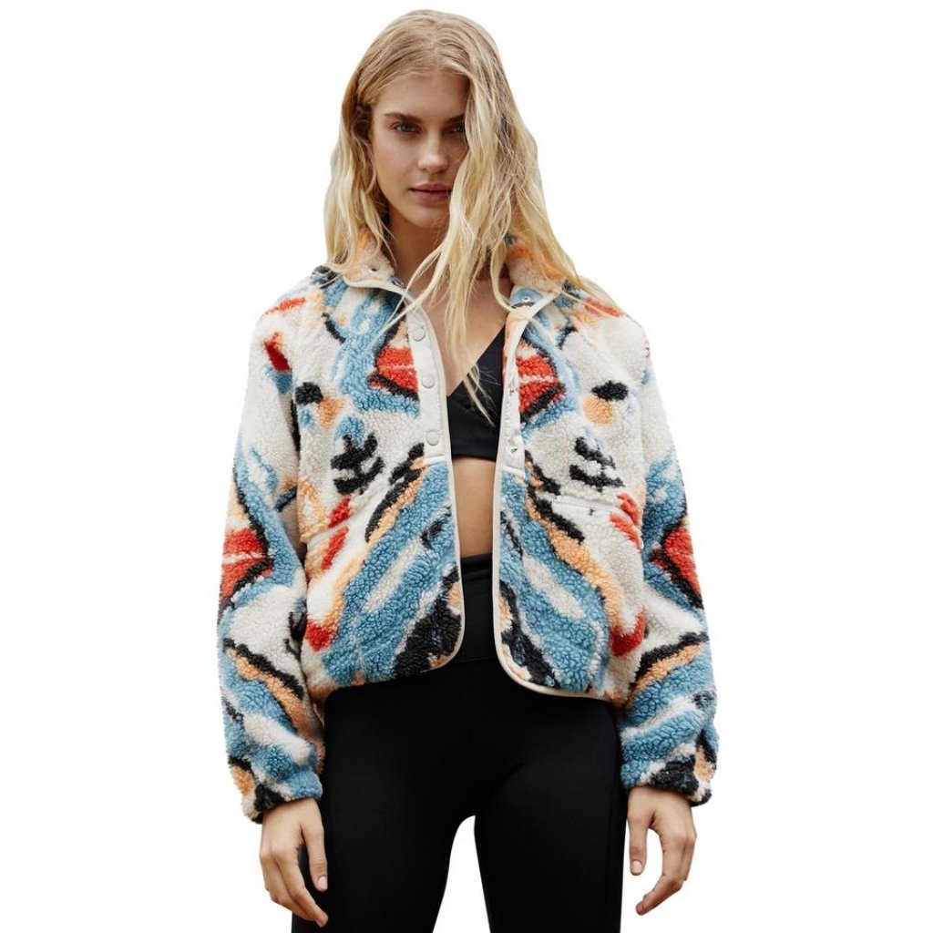 Free People Rocky Ridge Printed Fleece Jacket - Nwt